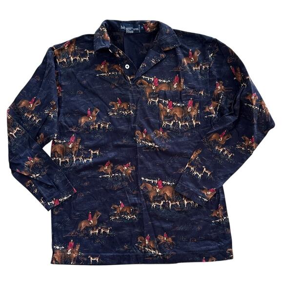 Vintage Ralph Lauren Polo Fox Hunt Print Shirt S - Picture 1 of 5